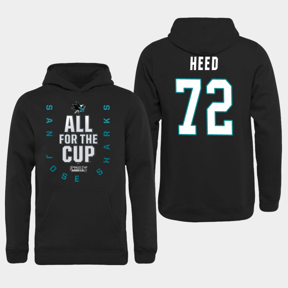 Men NHL Adidas San Jose Sharks #72 Heed black hoodie->san jose sharks->NHL Jersey